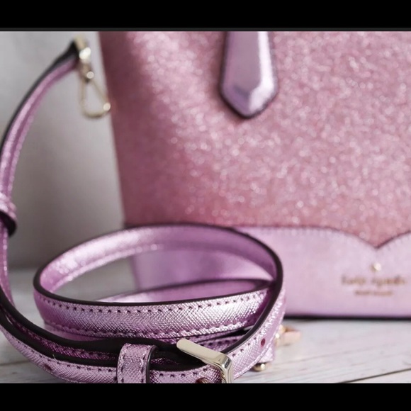 KATE SPADE LOLA GLITTER SMALL SATCHEL & WALLET NWT - Picture 14 of 16